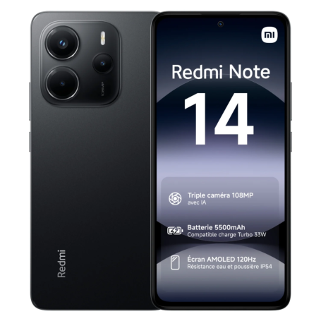 Xiaomi Redmi Note 14 5G 256 Go Noir Minuit - Neuf