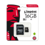 Kingston 16GB Memory Card - Micro SDHC + SD Adapter (Origin)