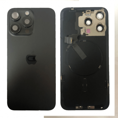 Vitre Cache Arrière iPhone 15 Pro Max Titane Noir - Qualité Premium AB Origine | Pièces de Remplacement