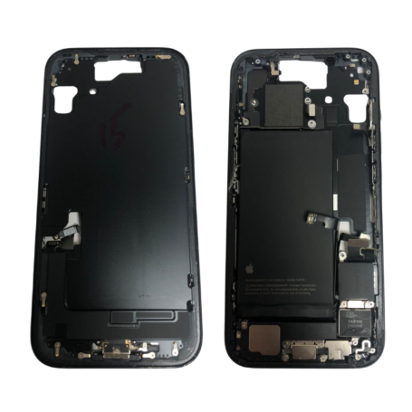 Châssis iPhone 15 Noir AB - Sans Vitre Arrière avec Batterie (Origine Démonte)