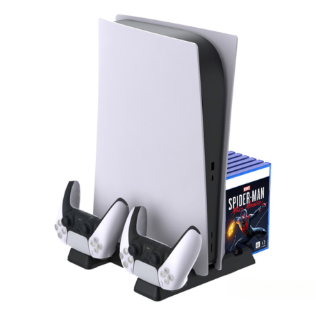 Dobe TP5-3538S Cooling, Controller Charging & Game Storage Stand for PS5/Slim