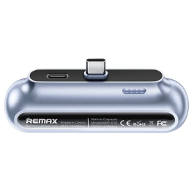 Power Bank 2500mAh USB-C REMAX RPP-576 Capsule Bleu - Charge Rapide et Design Élégant