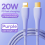 Remax RC-C063 20W Braided Type-C / Lightning Cable - 1.2M - Purple