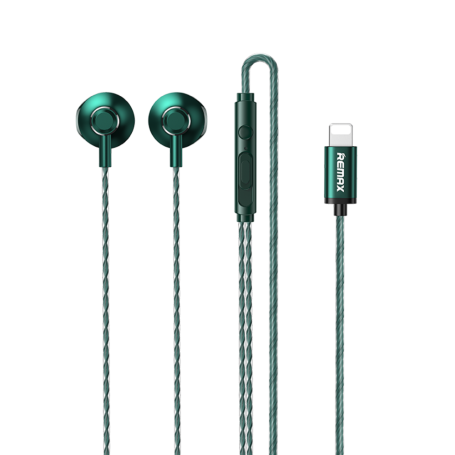 Écouteurs Filaires Lightning en métal Remax RM-711i - 1.2M - Vert