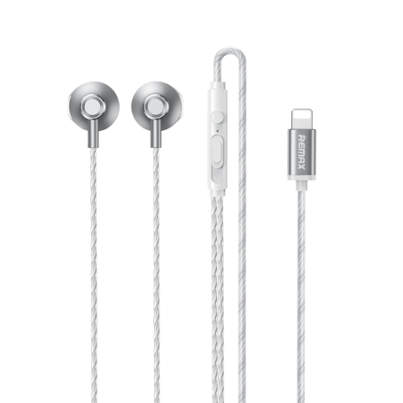 Écouteurs Filaires Lightning en métal Remax RM-711i - 1.2M - Blanc