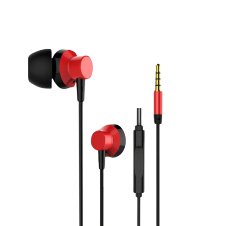 Ecouteurs Filaires Jack en métal Remax RM-512 - 1.2M - Rouge