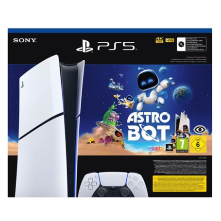 Sony PlayStation 5 Console - PS5 Slim Digital Edition White - 1TB SSD + Astro Bot