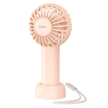 Mini Ventilateur Portable 1200mAh REMAX F33 - Support Intégré - 3 Vitesses - Rose