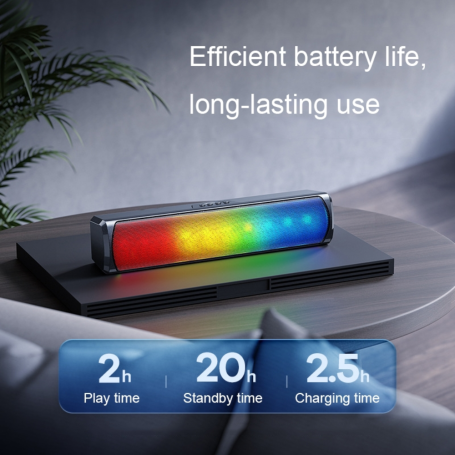 Remax RB-M8 1000mAh Bluetooth 5.0 Speaker Streamers Series RGB - Gray