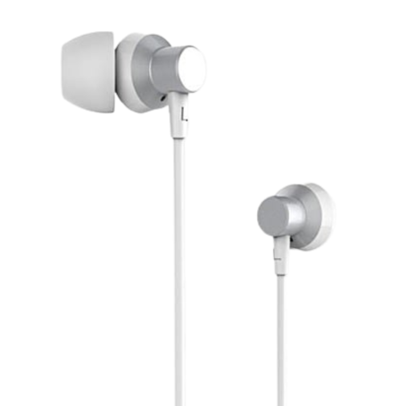 Remax RM-512 Metal Jack Wired Earphones - 1.2M - Silver