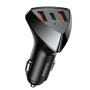 Chargeur de voiture 49.5W 2 ports USB et 1 port Type-C Remax RCC323 Série Alien III - Noir