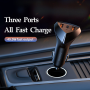 Chargeur de voiture 49.5W 2 ports USB et 1 port Type-C Remax RCC323 Série Alien III - Noir