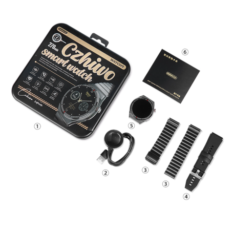 Montre connectée Czhiwo 270mAh REMAX WATCH 9 - Assistant Vocal - Chargement sans fil - Tarnish
