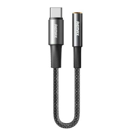 Câble Adaptateur Type-C / Jack Tressé 3.5mm REMAX C23 - 0.12M - Noir