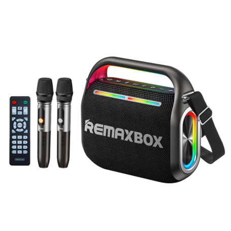 Enceinte Sans Fil REMAX Party Light RB-M65 120W - Batterie 12000 mAh - Son Puissant et Éclairage Ambiant - Noir
