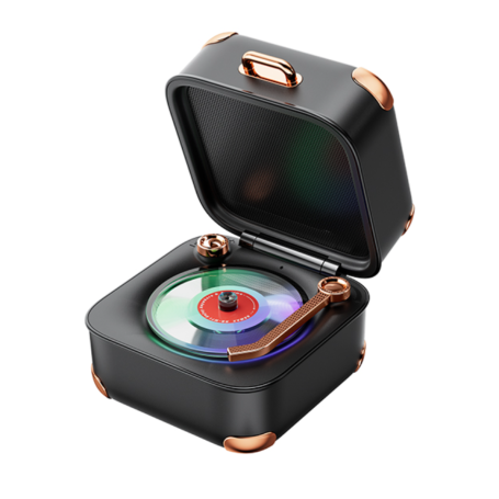 REMAX Treasure Box RB-M71 1200mAh Portable Bluetooth Speaker - Retro Design - 360° Stereo Sound - Black