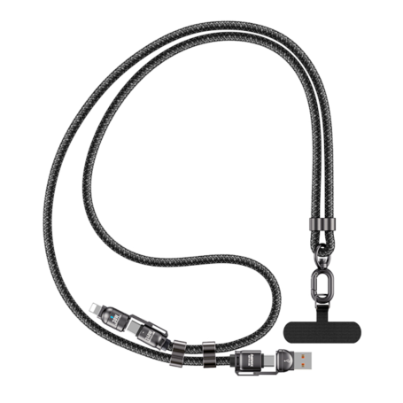 Adjustable USB / Type-C to Lightning Type-C Collar Cable Braided Power Delivery 240W Remax C7 - 1.5M - Tarnish
