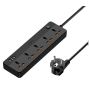 Multiprise REMAX RP-U160 Kiddy Series – 5 Prises + 4 Ports (3 USB, 1 Type-C) – Noir