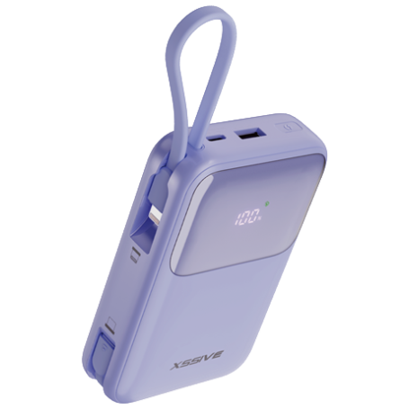 Achetez Power Bank 20000mAh Violet XSSIVE XSS-PB38PU - Câble USB-C/Lightning Inclus - Charge Rapide et Fiable
