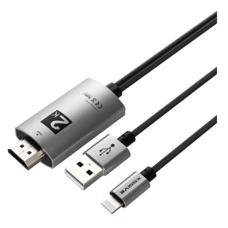 Adaptateur 8-Pin vers HDMI Mâle 2M+USB-A 1M XSSIVE - XSS-HD04