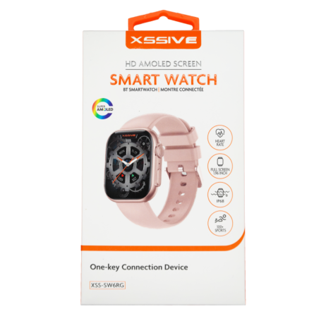 Montre Connectée Ecran AMOLED HD Bracelet en Silicone XSSIVE XSS-SW6RG - Or Rosé
