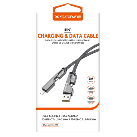 Câble USB-C / Micro USB / iPhone 2m XSSIVE XSS-4IN12M