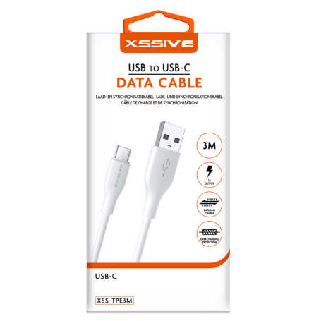 Câble de Charge USB/USB-C 3m XSSIVE XSS-TPE3M