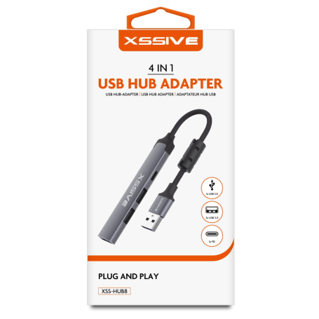 XSSIVE 4 in 1 USB Adapter XSS-HUB8