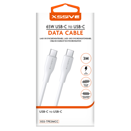 XSSIVE Data Cable 65W USB-C to USB-C 3m XSS-TPE3MCC
