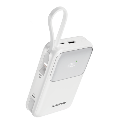 Power Bank 20000mAh XSSIVE XSS-PB38W Blanc - Charge rapide USB-C/Lightning 22.5W pour une autonomie maximale