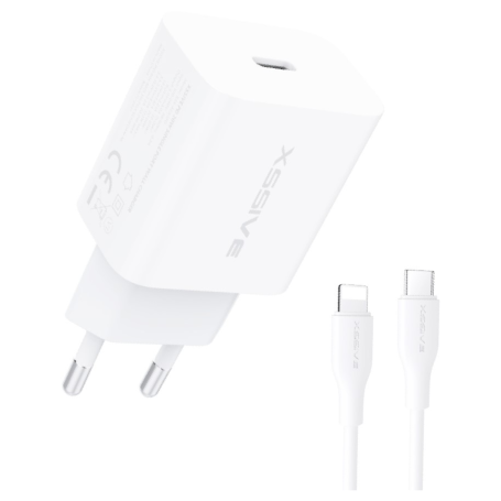 XSSIVE PD 20W Quick Charger + Cable USB-C/Lightning XSS-AC65NW CL - White