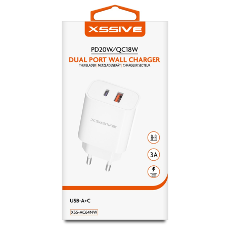 XSSIVE PD 20W/QC18W Dual Port Wall Charger XSS-AC64NW