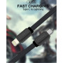 Câble USB-C / Lightning Nylon Tressé 27W Noir - X199 (WUW)