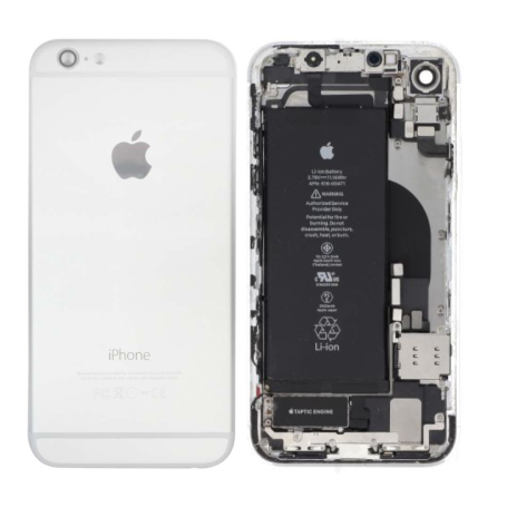 iPhone 6 Plus Silver Chassis with Charging Connector and Battery Grade B Original Parts