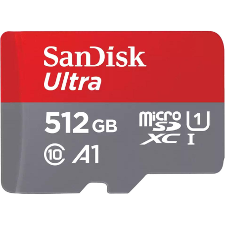 Carte Mémoire Micro SD SanDisk Ultra 512 Go UHS-I Classe 10 jusqu'à 150 Mo/s + Adaptateur SD