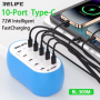 RELIFE RL-309M Type-C 10-port Type-C Smart Charger