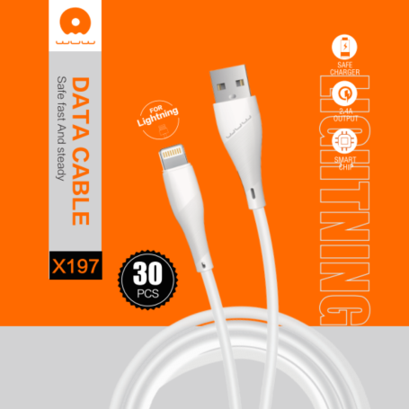 Boîte de 30 pcs Câble USB/Lightning 1M Blanc - X197/IP (WUW)
