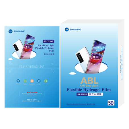 SUNSHINE SS-057HB Anti-Blue Light Hydrogel Film 50Pcs - Eye Protection & Clarity | Code SUNSHINE