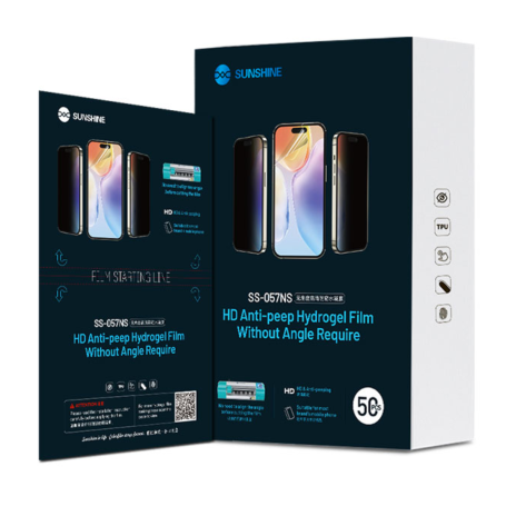 Film Hydrogel HD Anti-Peep Sans Angle SUNSHINE SS-057NS - 50Pcs | Protection Écran Discrète et Haute Définition