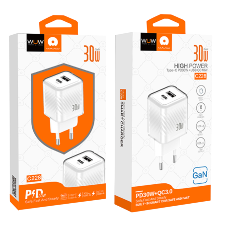 Wuw GaN C228 USB & Type-C 30W Charger Kit