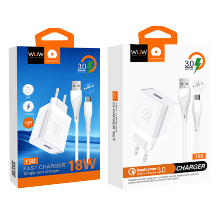 Kit chargeur USB/Type-C T95 18W wuw