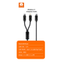 Câble 2in1 Type-C/Type-C & Lightning 60W Wuw X220 Noir