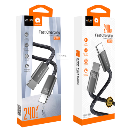 Type-C/Type-C PC Cable 240W Wuw X217 White