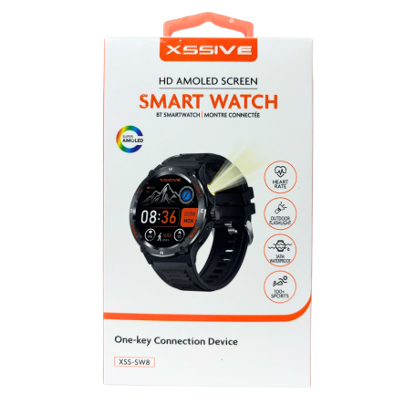Montre Connectée AMOLED XSSIVE avec Lampe Extérieur XSS-SW8- Noir