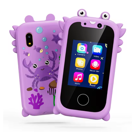 KP08 Crab Smartphone Toy - IPS Screen - Dual Camera for Kids - Purple