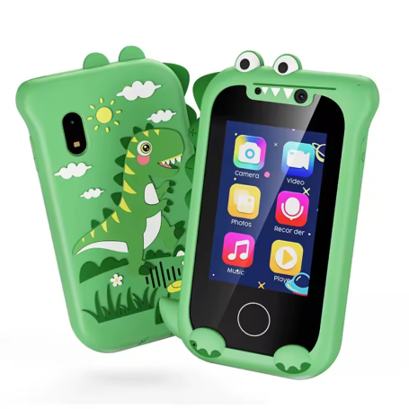 KP08 Dinosaur Smartphone Toy - IPS Screen - Dual Camera for Kids - Green