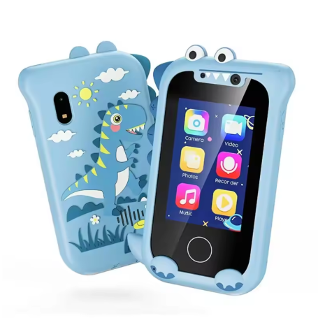 KP08 Dinosaur Smartphone Toy - IPS Screen - Dual Camera for Kids - Blue
