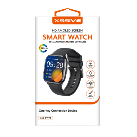 Montre Connectée Écran HD AMOLED XSSIVE XSS-SW9B – Noir