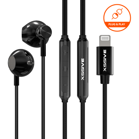 Écouteurs Stéréo Lightning XSSIVE XSS-EP24 – Noir