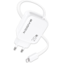 Chargeur Rapide 20W + Câble Rétractable Lightning XSSIVE XSS-AC78L - Blanc